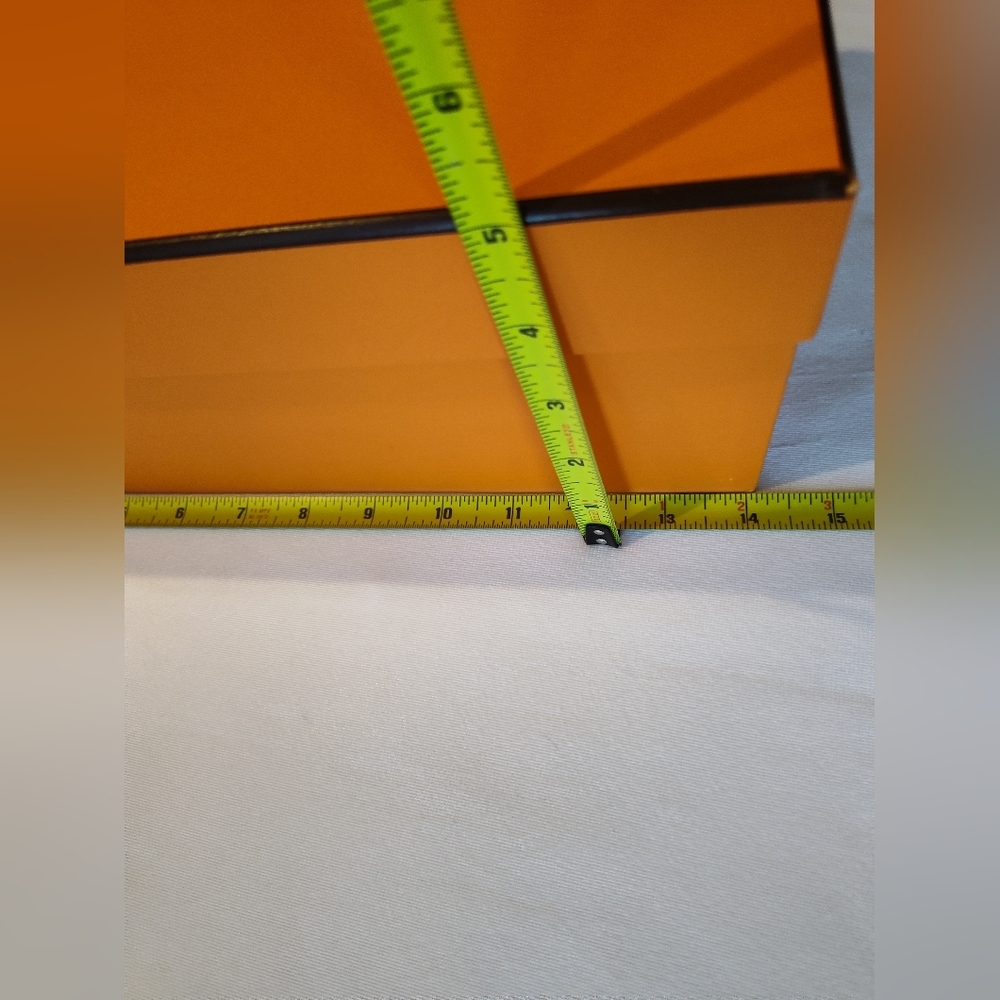 Authentic HERMÈS Orange Shoe Box | 14x10x5" | Luxe Storage & Display - Picture 7 of 7